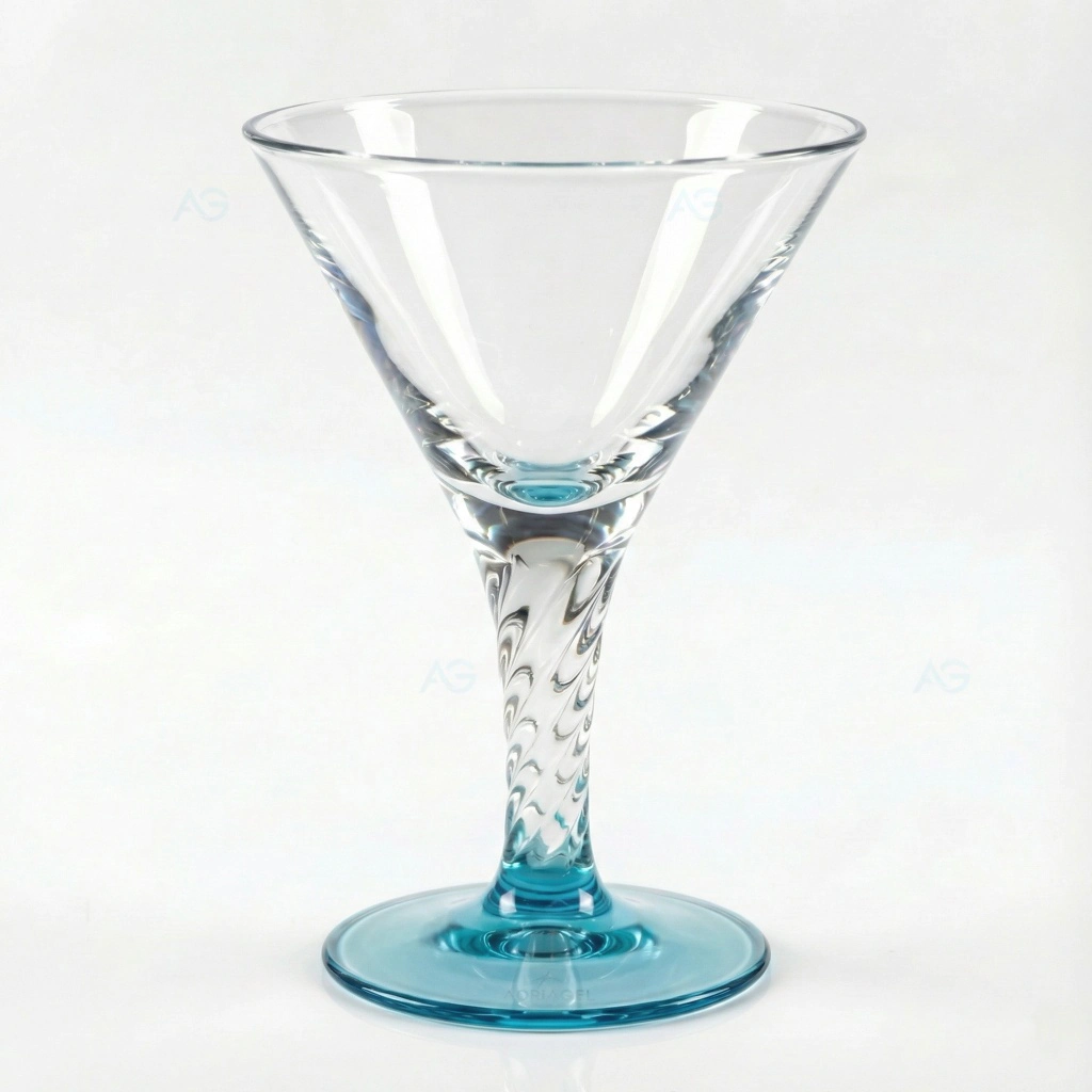 Padova First | Eisglas | Eisbecher Premium Padova First Edition türkis 400ml mit Milano-verwandtem gedrehtem Stiel von ADRIAGEL® - Design-Upgrade des Bestsellers mit spektakulärem Lichtbrechungs-Effekt