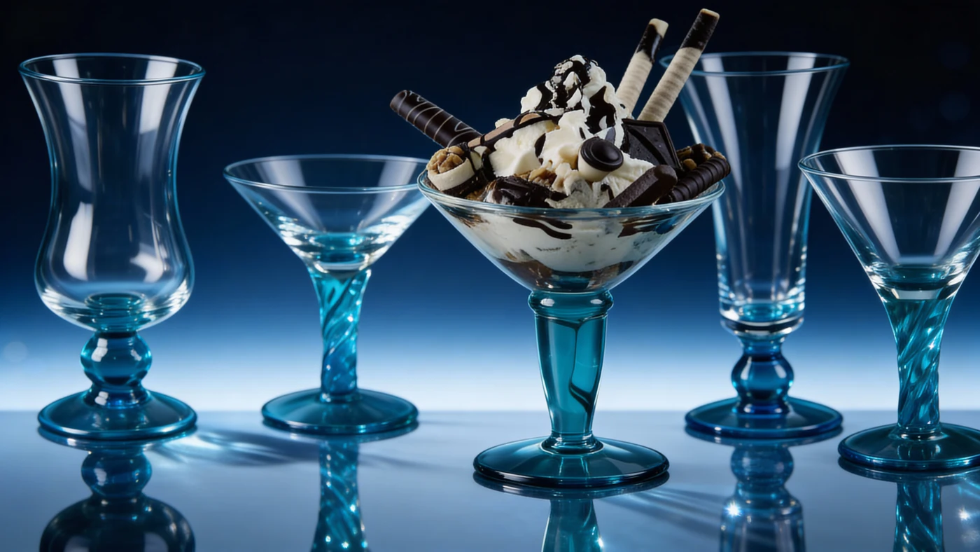 ADRIAGEL® Türkisblau Kollektion – Handgefertigte Dessertgläser in leuchtendem Türkis nach italienischer Glaskunst