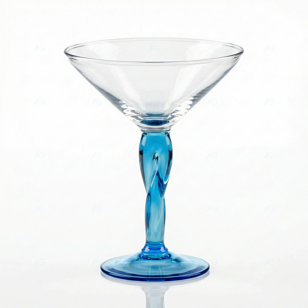 Lecce | Eisglas | Türkisblau Premium XXL-Eisglas Lecce türkisblau 500ml von ADRIAGEL® - absoluter Breiten-Rekordhalter mit 165mm Durchmesser und Milano-verwandtem gedrehtem Stiel für spektakuläre horizontale Eis-Präsentationen und XXL-Dekorationen bei praktischen 200mm Höhe