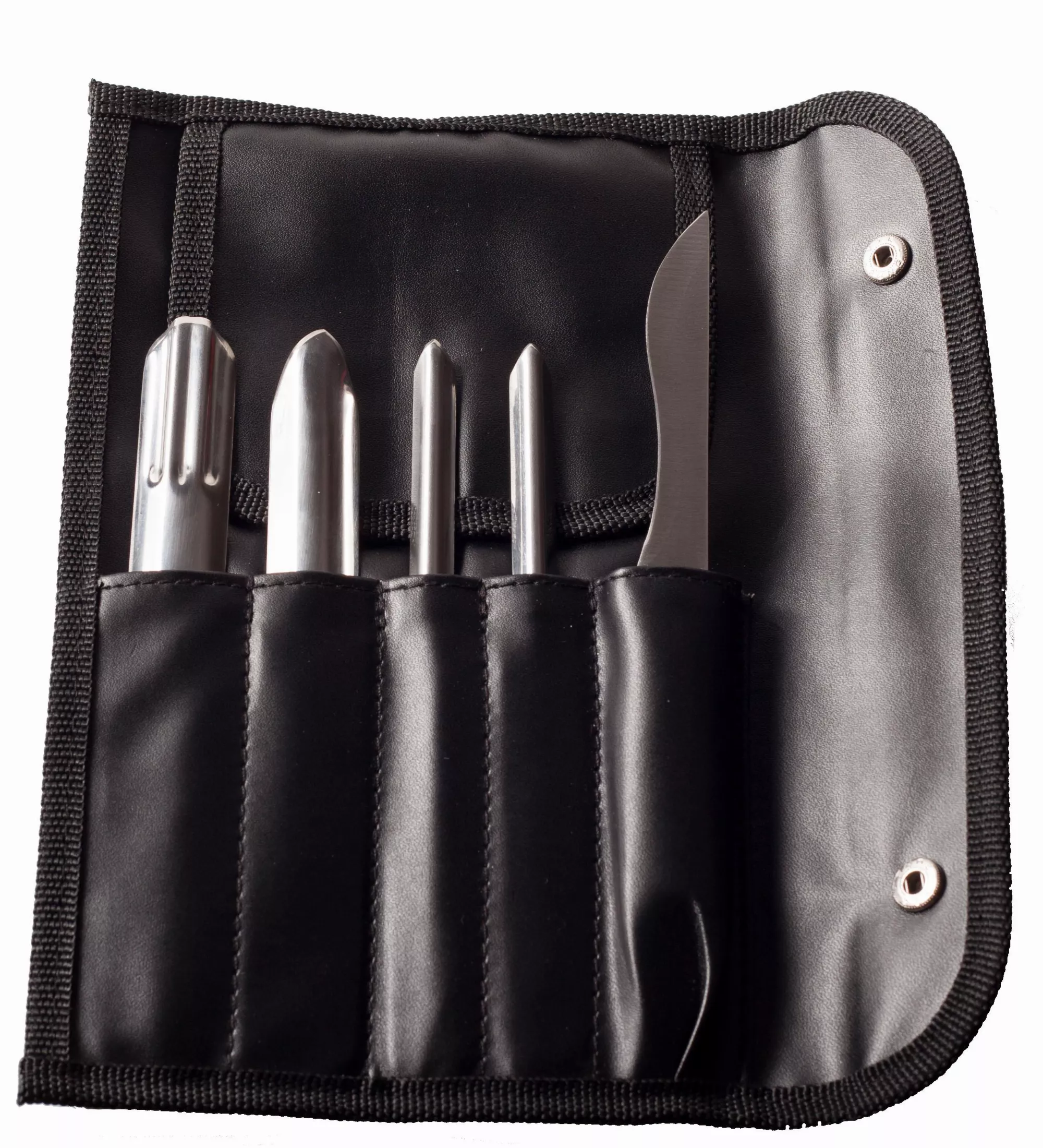 Obst- und Schnitzmesser Set / Edelstahl 18/10 / 5 teilig inkl. Tasche